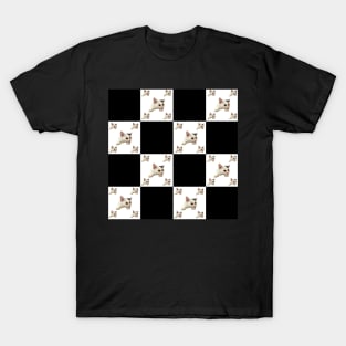 cat black and white pattern T-Shirt